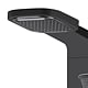 Panel de dus Ibiza DG9042, cu hidromasaj, etajera, 1 dispersor fix, 1 dispersor mobil, material corp ABS, negru, finisaj mat si cromat, 37,5 x 52 x 135,7 cm