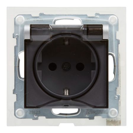 Priza simpla 2P+T Legrand New Suno L721323, IP44, 250 V, aluminiu
