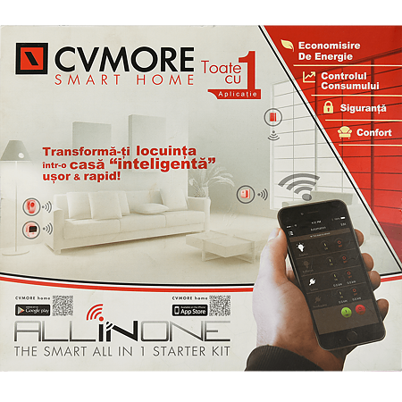 Sistem de securitate CVMORE Smart Home All in One, 5 piese Sistem de securitate CVMORE Smart Home All in One, 5 piese