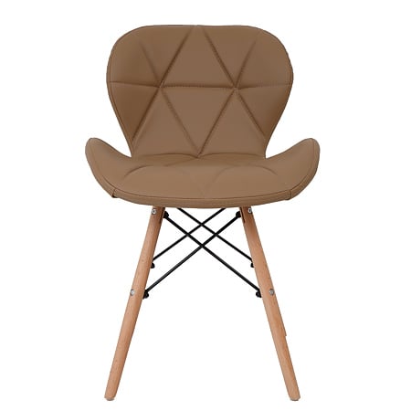 Scaun bucatarie / living Eliza, tapitat, piele ecologica, cadru de lemn, taupe, max. 110 Kg., 73 x 47 cm