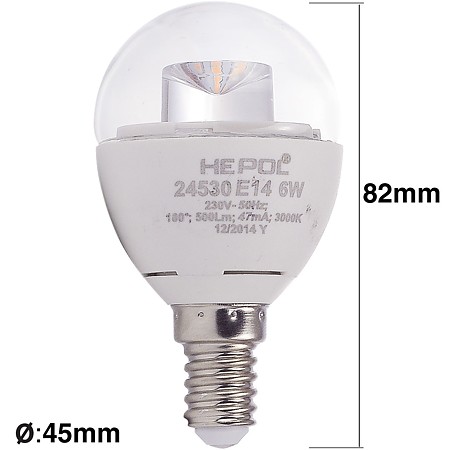 Bec Led Sferic E14 6 W Hepol