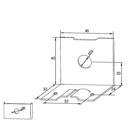 Coltar tabla pentru corpuri suspendate, 1,2 mm, capac alb Coltar tabla pentru corpuri suspendate, 1,2 mm, capac alb