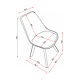 Scaun bucatarie tapitat alb Depozitul de scaune Celia, piele ecologica, cadru lemn, max. 110 kg, 48.5 x 50 x 82.5 cm