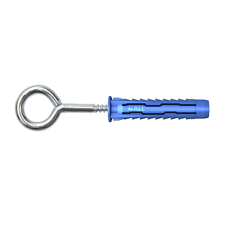 Diblu universal cu surub RawlPlug 4All, cap tip ochi, nylon, 8 x 40 mm, 8 bucati