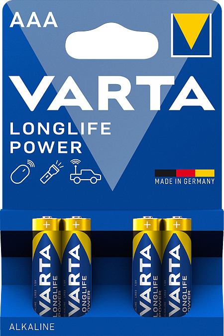 Baterii Varta Longlife Power, alcaline, AAA, 4 buc