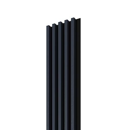 Panou decorativ Linea Comfort, 5 lamele, decor stejar, bleumarin, suport placaj negru, interior, 265 x 24,6 x 3 cm
