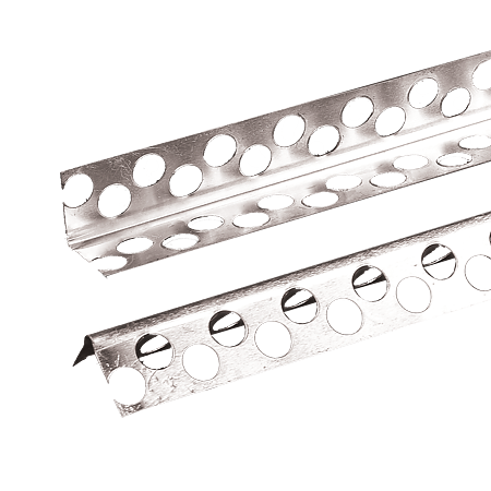 Profil de colt din aluminiu, pentru gips-carton, perforat, 3000 x 19 x 19 mm