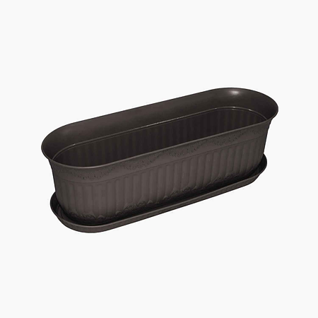 Jardiniera cu suport Balcony, plastic, antracit, 48 cm