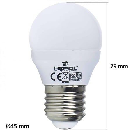 Bec Led Hepol, forma sferica, E27 - 4W, lumina calda