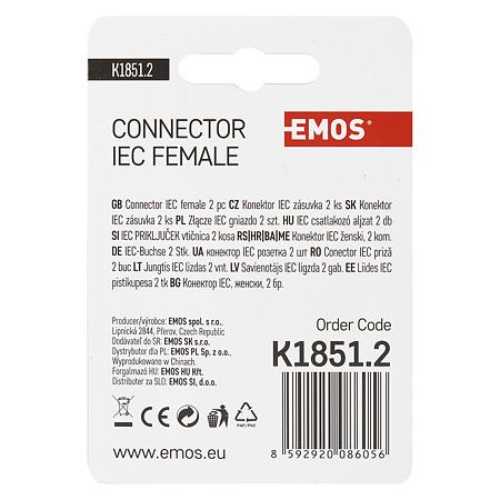 Set 2 conectori antena IEC Emos, tip F, surub, in unghi