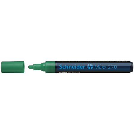 Marker permanent Schneider, varf rotund, 3 mm, cu vopsea verde 270 Marker permanent Schneider, varf rotund, 3 mm, cu vopsea verde 270