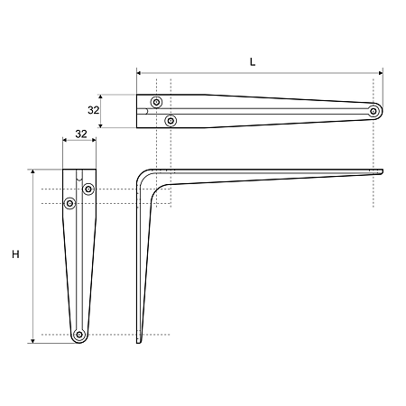 Consola Tip 1, maro, 75 x 100 mm