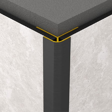 Profil de colt exterior Rocko Tiles, aluminiu anodizat, negru, 2800 mm