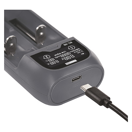 Incarcator universal pentru baterii Emos, 2000 mAh, 2 sloturi