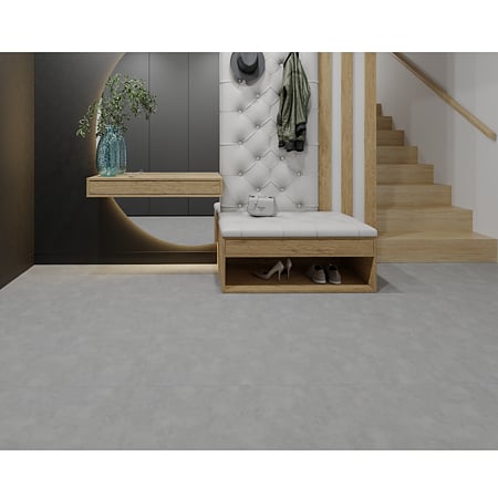 Pardoseala SPC 5 mm Korner SPeCtra Floor light Concrete 07F, clasa de trafic 34, rezistenta la apa, decor ciment, grej, 1205 x 606 mm