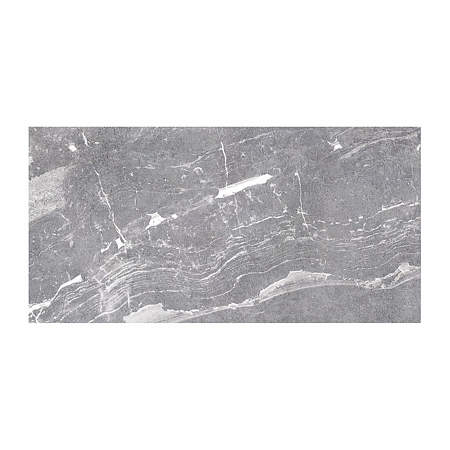 Gresie interior/exterior Cesarom Etna, portelanata, rectificata, gri, mat, decor piatra, clasa aderenta R10, PEI 4, 60 x 30 cm