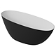 Cada freestanding Marmite BT 0571, compozit mineral, antibacterian, negru exterior / alb interior, lucios, 157 x 68 x 65 cm