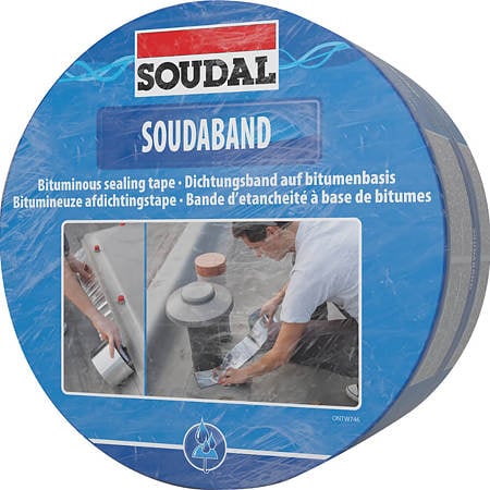 Banda hidroizolanta bituminoasa Soudaband, autoadeziva, gri, 15 cm x 10 m