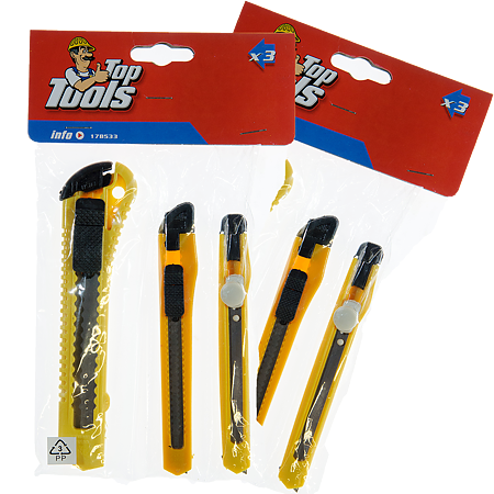  Set 3 cuttere Top Tools 17B533, 9mm, 18 mm