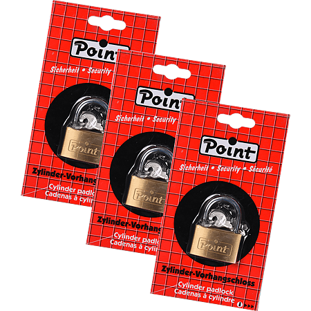 Lacat din alama, Burg Wachter 500 Point, l 40mm, 3 chei