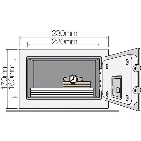 Mini seif Yale, electronic, albastru, 170 x 230 x 170 mm Mini seif Yale, electronic, albastru, 170 x 230 x 170 mm