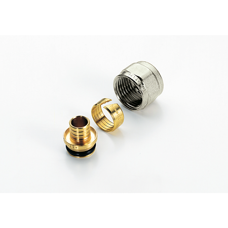 Racord compresie pentru teava PEX/Multistrat Waterblock-GN Tiemme, alama nichelata, Filet Interior-compresie 17 x 2 mm, 3/4"