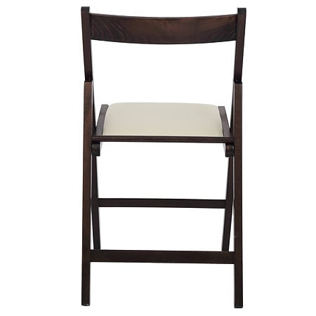 Scaun pliabil lemn Basic, wenge-crem, sezut piele ecologica, 79 x 42 cm