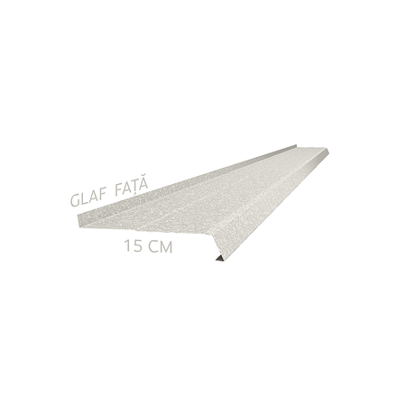 Glaf metalic exterior Caretta Briliant Z150, otel, alb, RAL 9002, 3000 x 150 mm Glaf metalic exterior Caretta Briliant Z150, otel, alb, RAL 9002, 3000 x 150 mm
