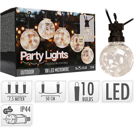 Ghirlanda luminoasa exterior, 10 LED-uri cu lumina calda, 7.5 m Ghirlanda luminoasa exterior, 10 LED-uri cu lumina calda, 7.5 m