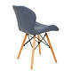 Scaun bucatarie / living Eliza, tapitat, piele ecologica, cadru de lemn, gri, max. 110 Kg., 73 x 47 cm