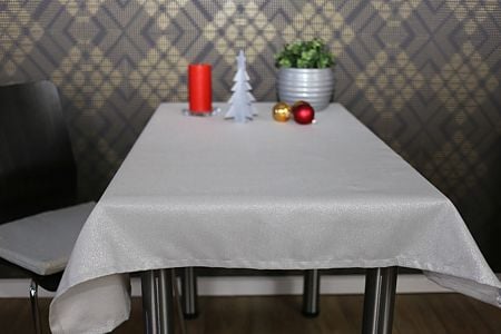 Fata de masa, Rovitex, poliester, argintiu, 140 x 240 cm