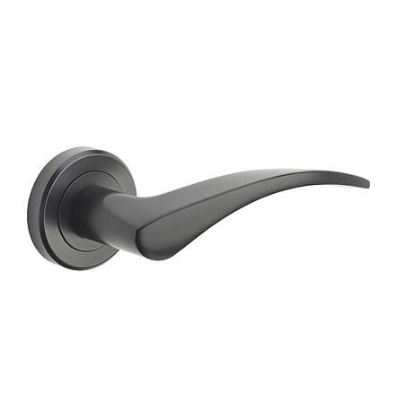 Maner usa de interior pe rozeta rotunda Kite Yale, zinc, negru mat, 40 mm