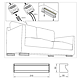 Picior de sofa Furnik LED LEG H, carcasa aluminiu, lumina alb, rece, 21 x 5 x 5 cm