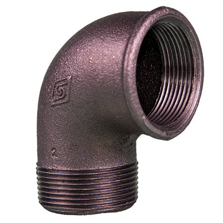 Cot 90° nr 1, fonta, negru, FI x FE,  1 1/2 inch