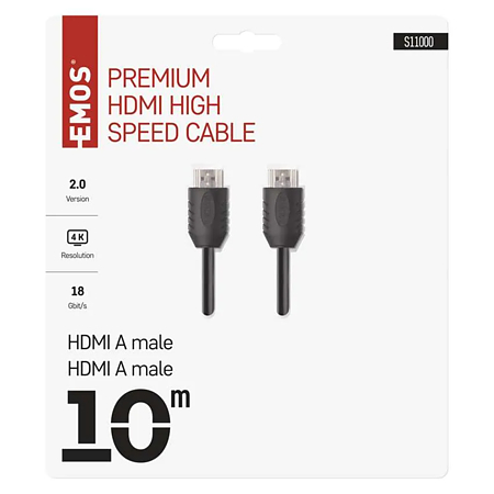 Cablu HDMI/Ethernet de mare viteza Emos, tata - tata, 10 m