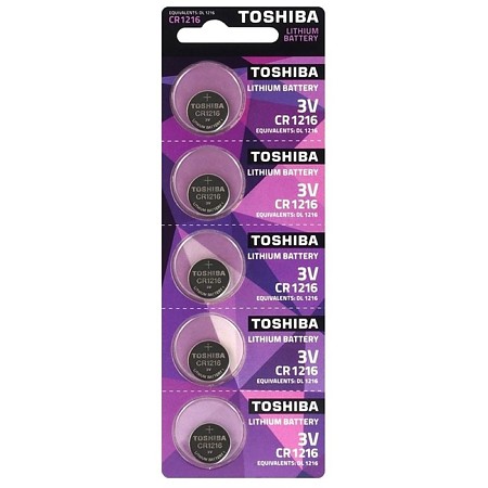 Baterie alcalina Toshiba CR1216 PW, 3 V, 5 buc/blister