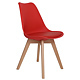 Scaun bucatarie tapitat rosu Depozitul de scaune Celia, piele ecologica, cadru lemn, max. 110 kg, 48.5 x 50 x 82.5 cm