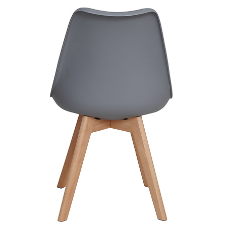 Scaun bucatarie tapitat gri Depozitul de scaune Celia, piele ecologica, cadru lemn, max. 110 kg, 48.5 x 50 x 82.5 cm
