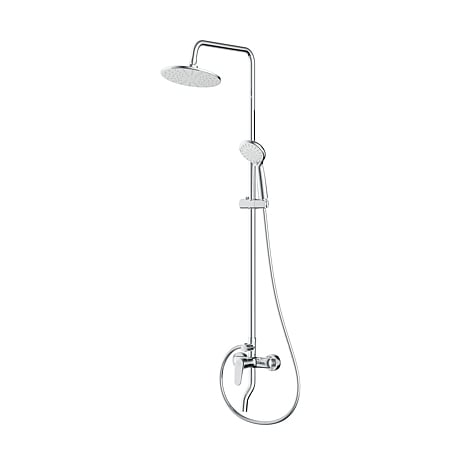 Coloana dus Play AM.PM, bara reglabila, cu baterie monocomanda, para de dus fixa, para de dus mobila, 3 functii, furtun 150 cm