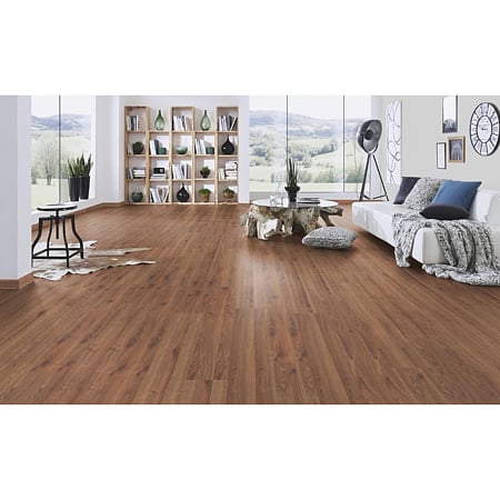 Parchet laminat 10 mm Kronospan Modera Plus 8352 Wild Oak, nuanta inchisa, stejar, clasa de trafic 32, twin click, 1285 x 192 mm