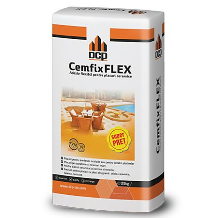 Adeziv flexibil pentru piatra naturala si placari ceramice, Cemfix Flex gri, 25 kg