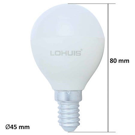 Bec LED Lohuis, sferic, E14, 8W, lumina alba