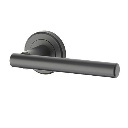 Set maner cu rozeta Kestral Yale, aliaj zinc, negru mat, 65 mm