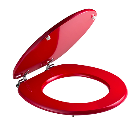 Capac WC Savini Due, MDF, rosu, 37.1 x 44.1 cm