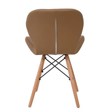 Scaun bucatarie / living Eliza, tapitat, piele ecologica, cadru de lemn, taupe, max. 110 Kg., 73 x 47 cm