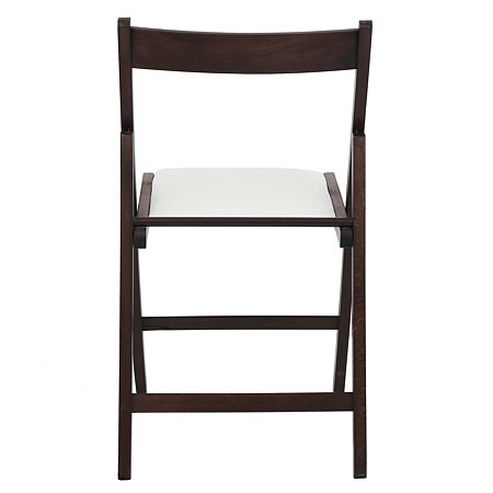 Scaun pliabil lemn Basic, wenge-alb, sezut piele ecologica, 79 x 42 cm