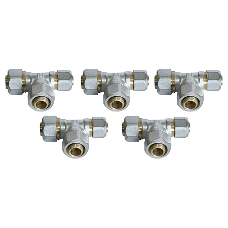 Teu redus pentru teava multistrat, alama, 20 x 20 x 16 mm