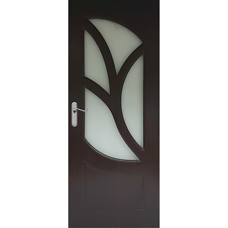 Usa interior celulara cu geam Pamate M044, reversibila, MDF, wenge, toc fix, 200 x 70 x 3.5 cm