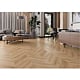 Pardoseala SPC 4,5 mm Afirmax Chevron stejar Tucson, impermeabila, nuanta medie, clasa de trafic 32, sistem imbinare clic 5G, montaj chevron placi A si B, 600 x 120 mm