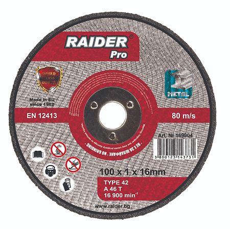 Disc pentru metal Raider, 100 x 1 x 16 mm